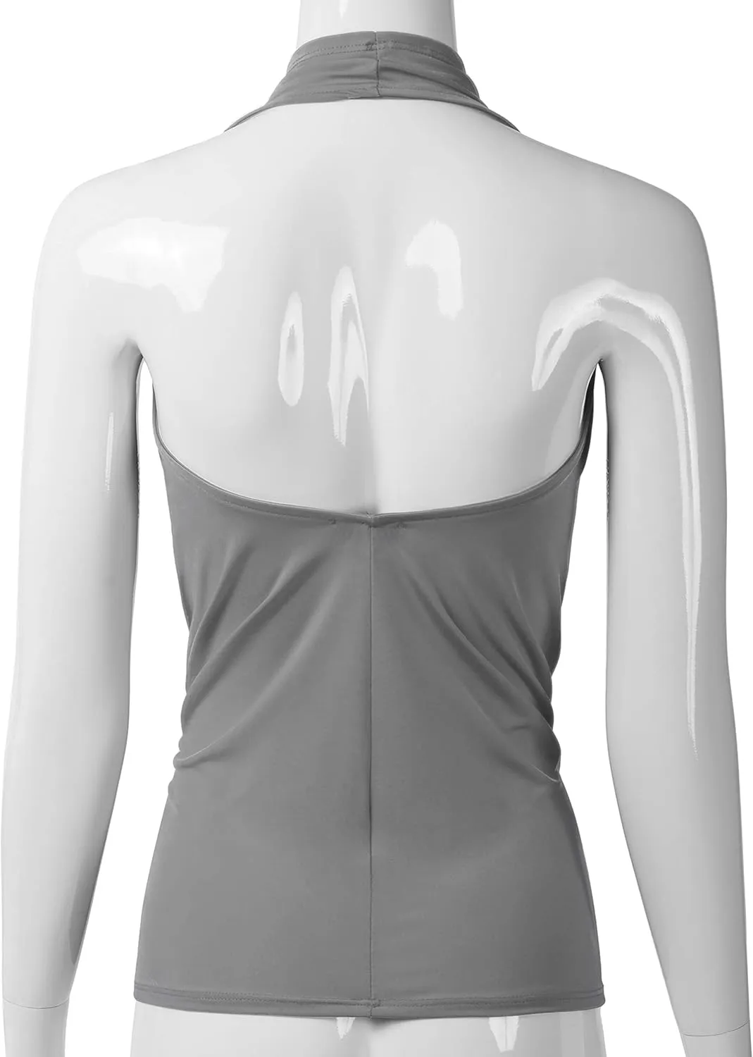 EIMIN Women's Casual Halter Neck Draped Front Sexy Open Back Tank Top (S-3XL)
