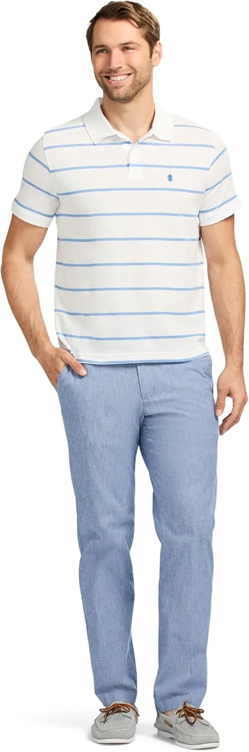 IZOD Men's Advantage Performance Short Sleeve Stripe Polo Shirt