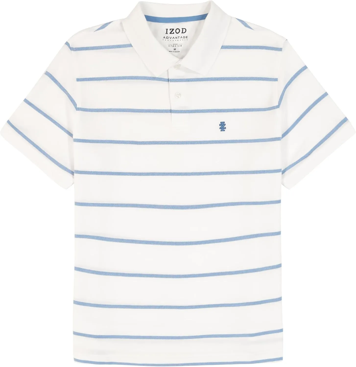 IZOD Men's Advantage Performance Short Sleeve Stripe Polo Shirt