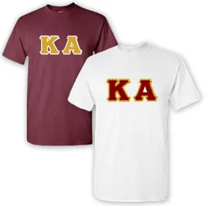 Kappa Alpha Lettered T-Shirt, 2-Pack Bundle Deal - TWILL
