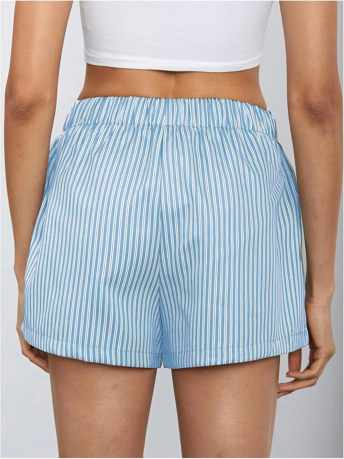 MakeMeChic Women's Elastic Waisted Plaid Shorts Lounge Pajama Shorts