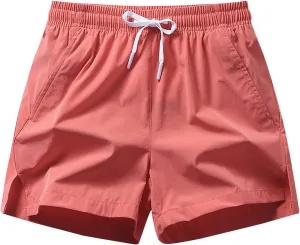 Men's Quick Dry Shorts 5 Inches Lightweight Gym Workout Running Athletic Shorts Summer Soild Color Beach Casual Shorts
