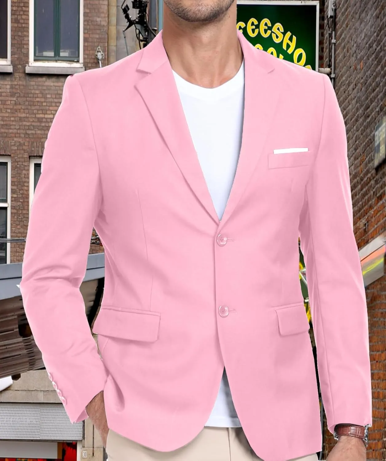Mens Suit Jacket Slim Fit Blazer for Men Business Suit Blazer Lightweight Casual Sport Coats for Daily Summer Wedding