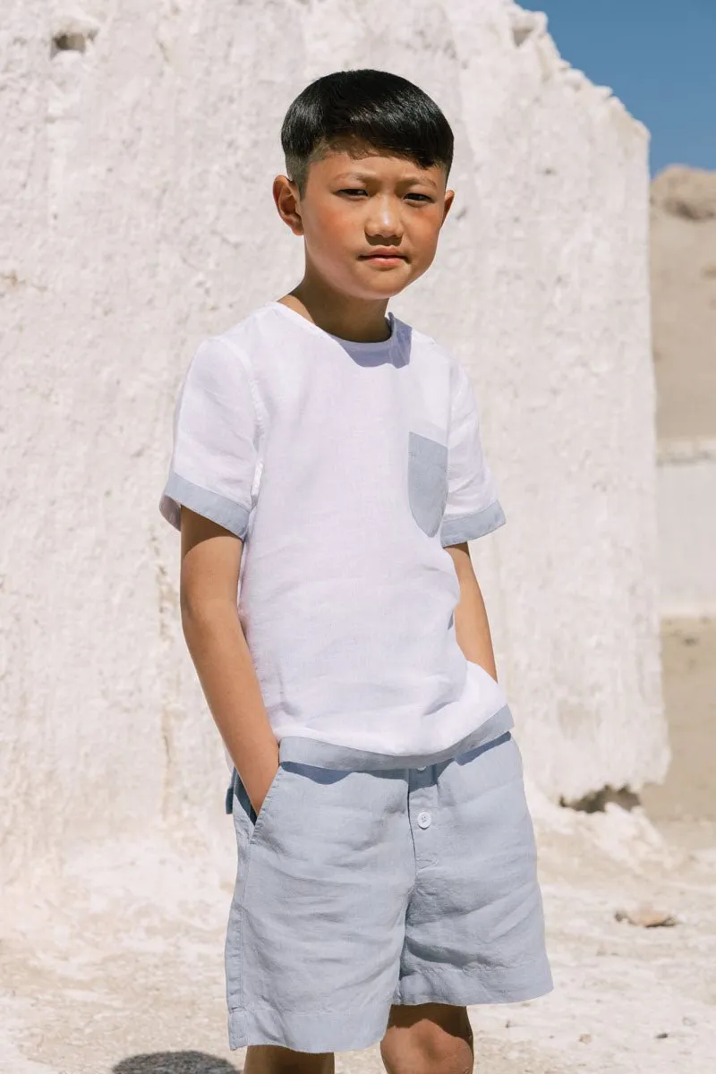 Shoulder button shirt & 2 button shorts set