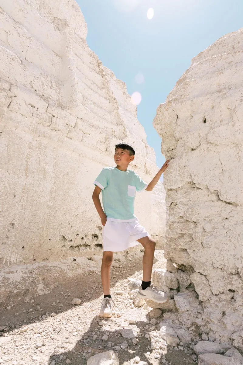 Shoulder button shirt & 2 button shorts set