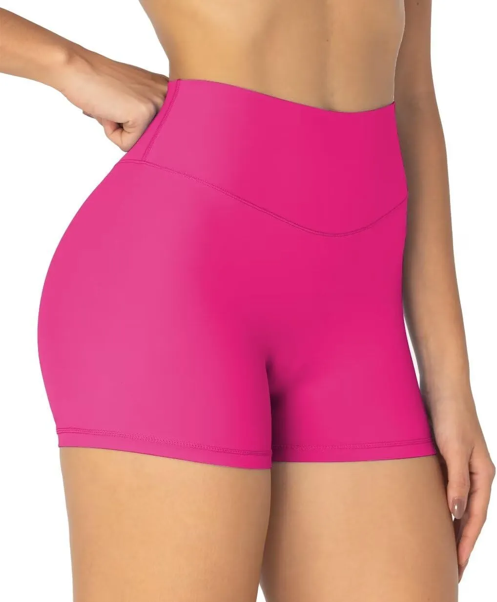 Sunzel Women's Invisible Butt Scrunch Shorts, High Waisted Biker Shorts, Gym Workout Yoga Running Shorts with Tummy Control