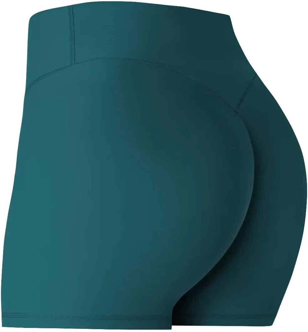 Sunzel Women's Invisible Butt Scrunch Shorts, High Waisted Biker Shorts, Gym Workout Yoga Running Shorts with Tummy Control