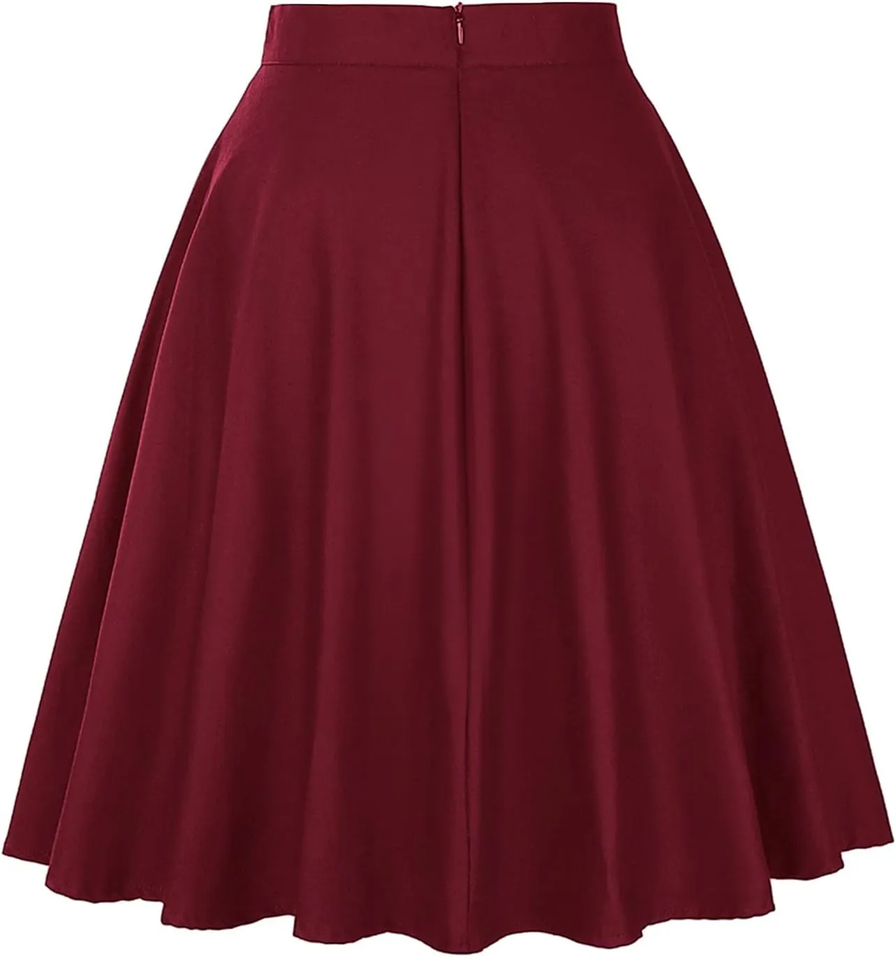 Vrtige Women's Casual High Waist Zipper Flare A Line Mini Skater Skirt
