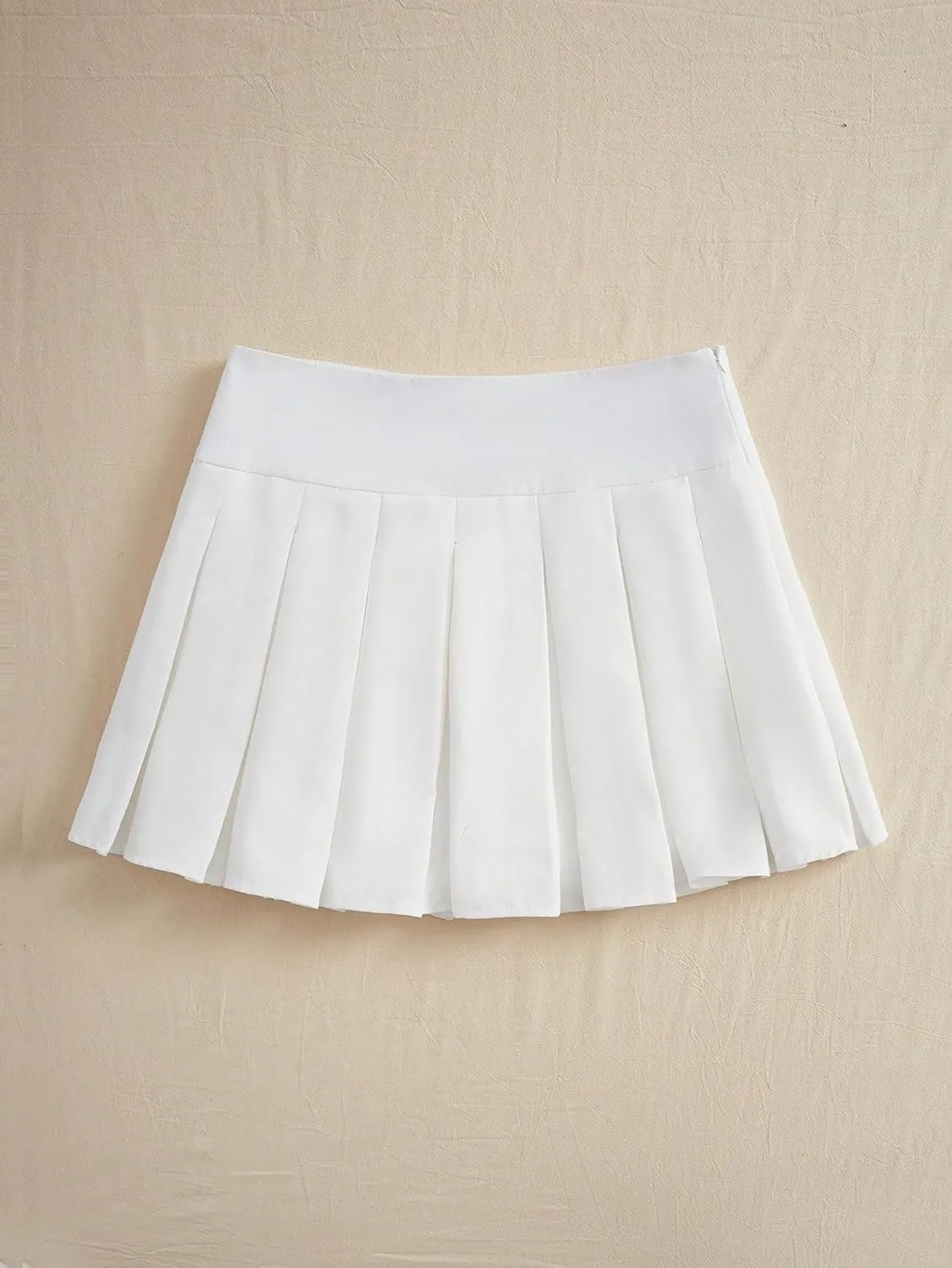 WDIRARA Women's High Waisted Pleated Skirt A Line MiniTennis Uniform Skirt