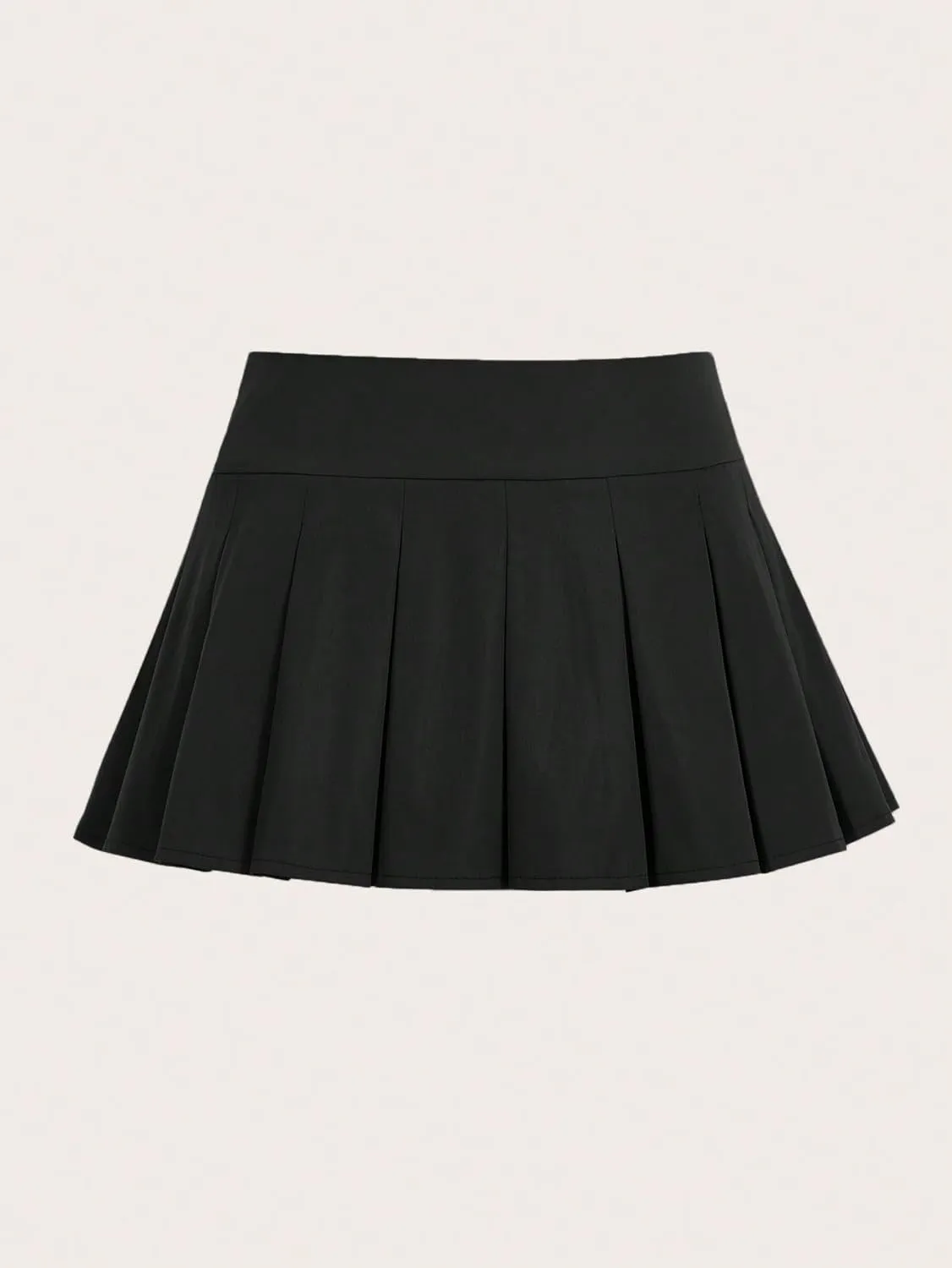 WDIRARA Women's High Waisted Pleated Skirt A Line MiniTennis Uniform Skirt